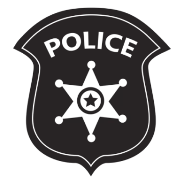 a police badge on a white background