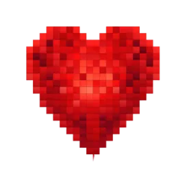 a heart made out of cubes