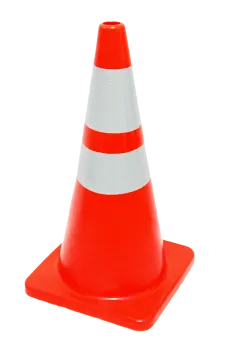 a traffic cone on a white background