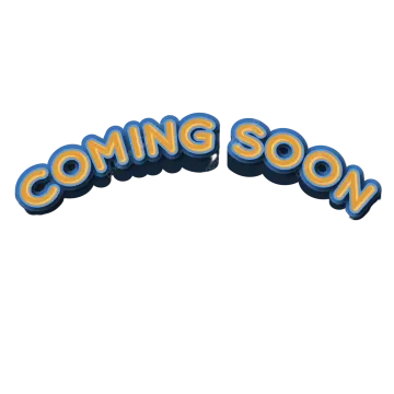 a blue and orange sign with the word coming soon