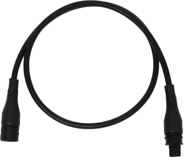 a black cable with a white background