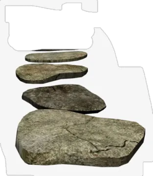 a set of rocks on a white background
