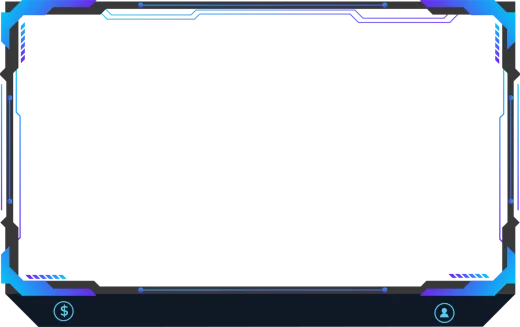 a blue and purple frame with a white background