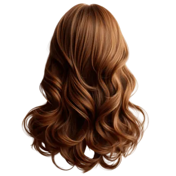 a woman's head with long brown hair