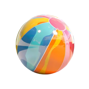 a colorful beach ball on a white background