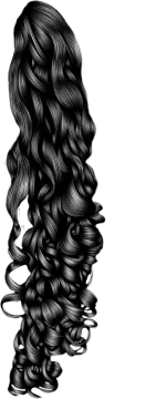 a black and white drawing of a woman's hair