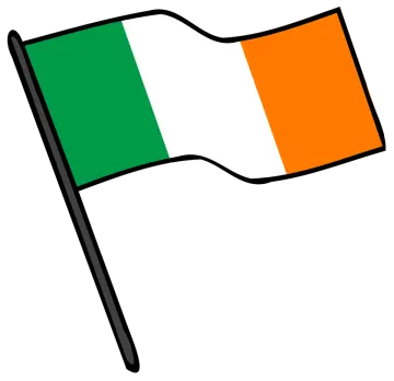 a flag with the irish flag on it