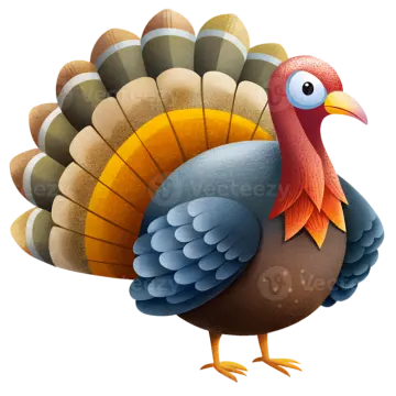 a turkey is standing on its hinds