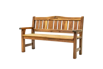 a wooden bench on a white background