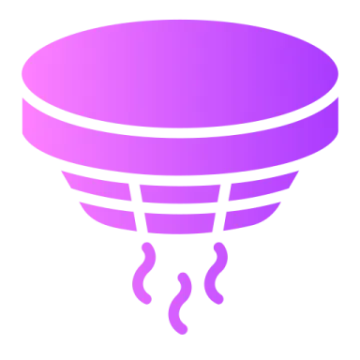 a purple and white icon of a funnel