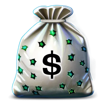 a money bag with a dollar sign on it