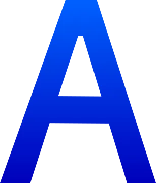 the letter a in blue