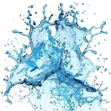 a splash of water on a white background