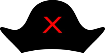 a black hat with red x on it