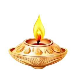 a golden oil lamp on a white background