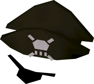 a black and white image of a pirate hat