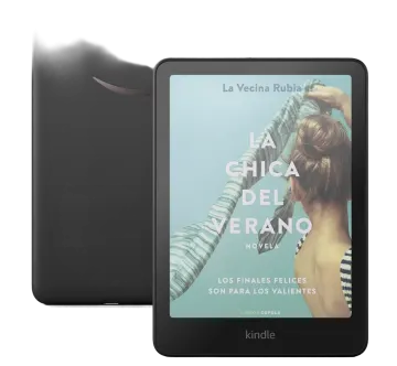 the amazon kindle tablet is shown with a black cover