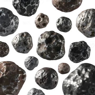 a bunch of rocks on a white background