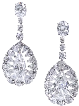 a pair of diamond earrings
