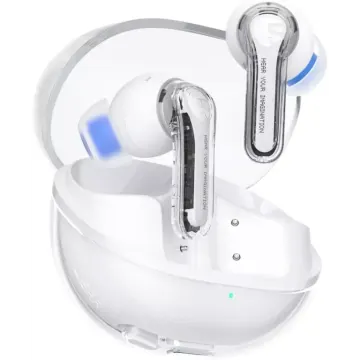 a pair of earphones on a white background