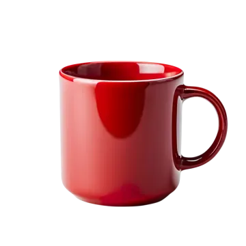 a red mug on a white background