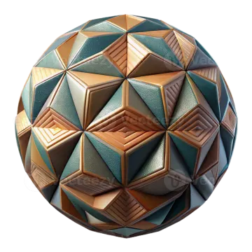 a 3d rendering of a ball made out of geometric shapes