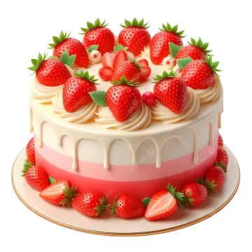 a cake with strawberries and strawberrys on top