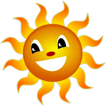 a cartoon sun with a smiling face