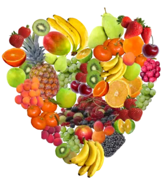 fruits in the shape of a heart