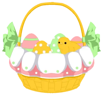 a basket filled with easter eggs