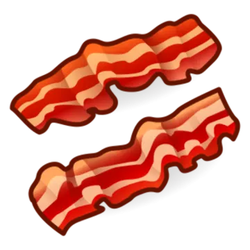 two bacons on a white background