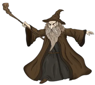 an image of an old wizard with a wand