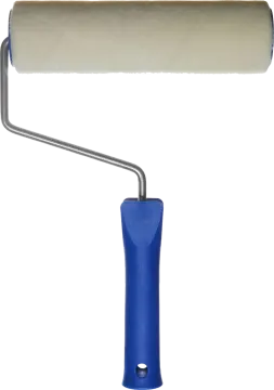 a roller roller with a blue handle