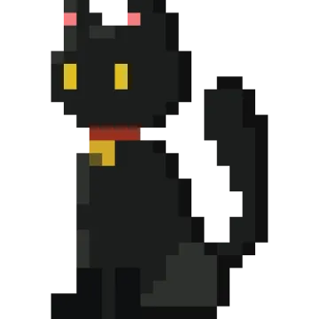 a black cat with yellow eyes