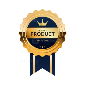 a gold medal with the word product on it