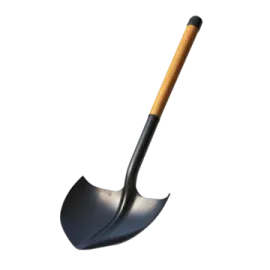 a shovel on a white background