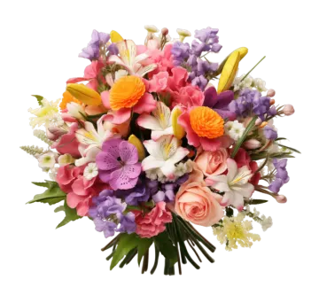 a bouquet of flowers on a white background
