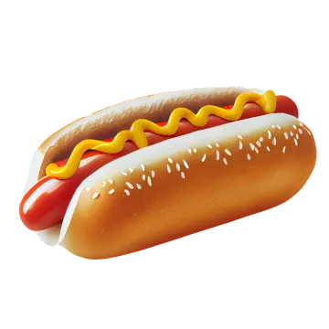 a hot dog on a white background