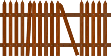a wooden fence on a white background