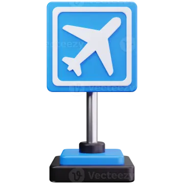 a blue sign with an airplane on it