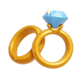 two wedding rings with a diamond on top