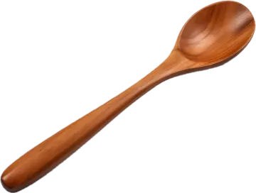 a wooden spoon on a white background
