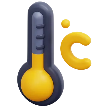 a yellow and black thermometer on a white background