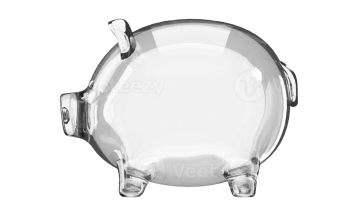 a clear pig shaped glass pig money bank