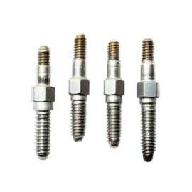 a set of screws on a white background