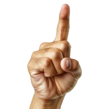 a person's hand holding up a finger