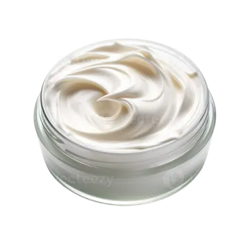 a jar of cream on a white background