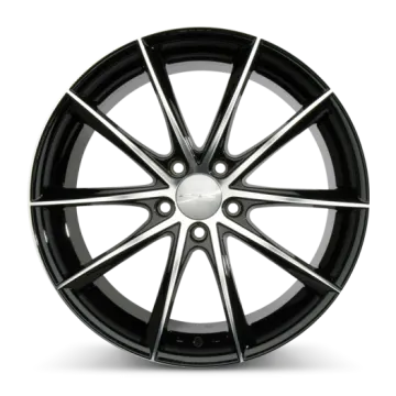 a black wheel on a white background
