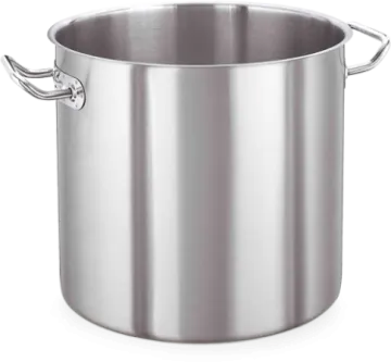 a stainless stock pot with handles