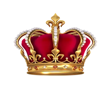 a gold crown with pearls and pearls
